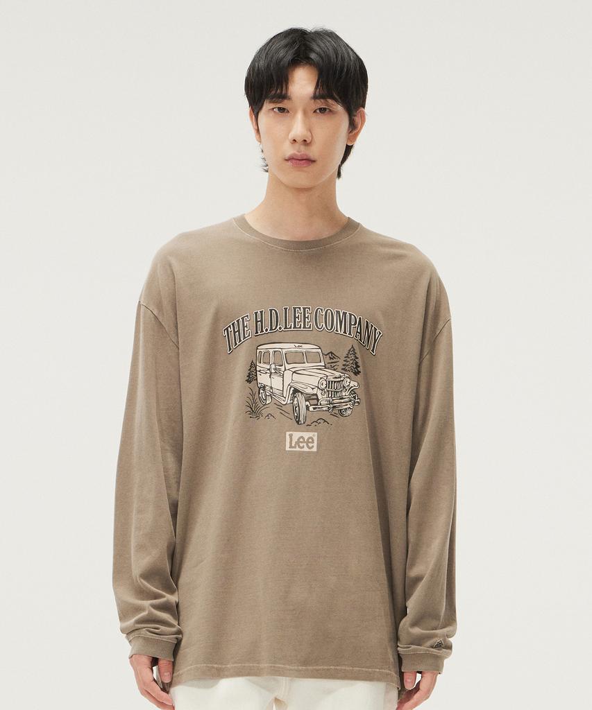 LEE Truck Graphic Long Sleeve T-Shirt Pigment Brown