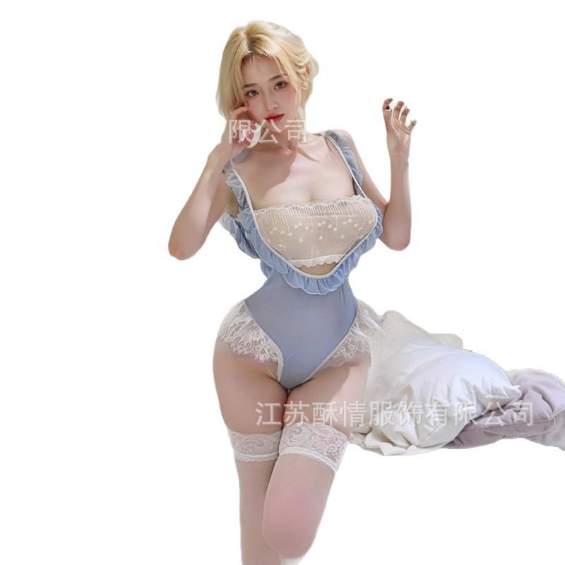 Erotic underwear perspective lace one-piece erotic sexy underwear free of small breasts and big suits for women