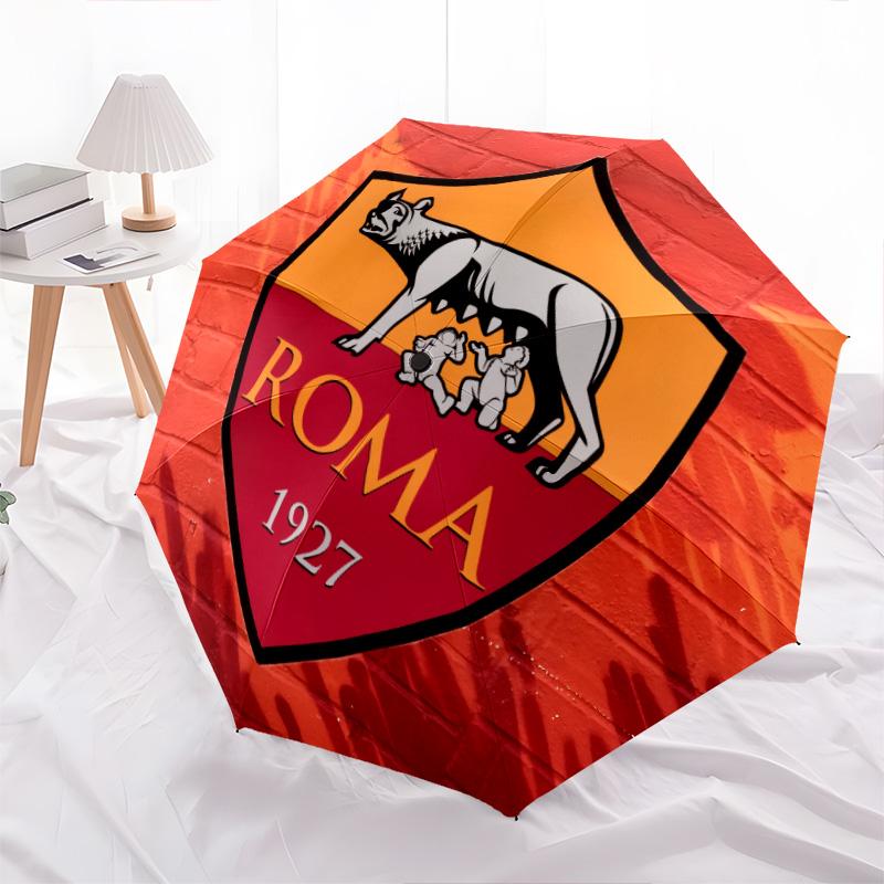 

Зонт-автомат с узором AS Roma, портативный и складной дизайн, 8 спиц, рождественский или день рождения.