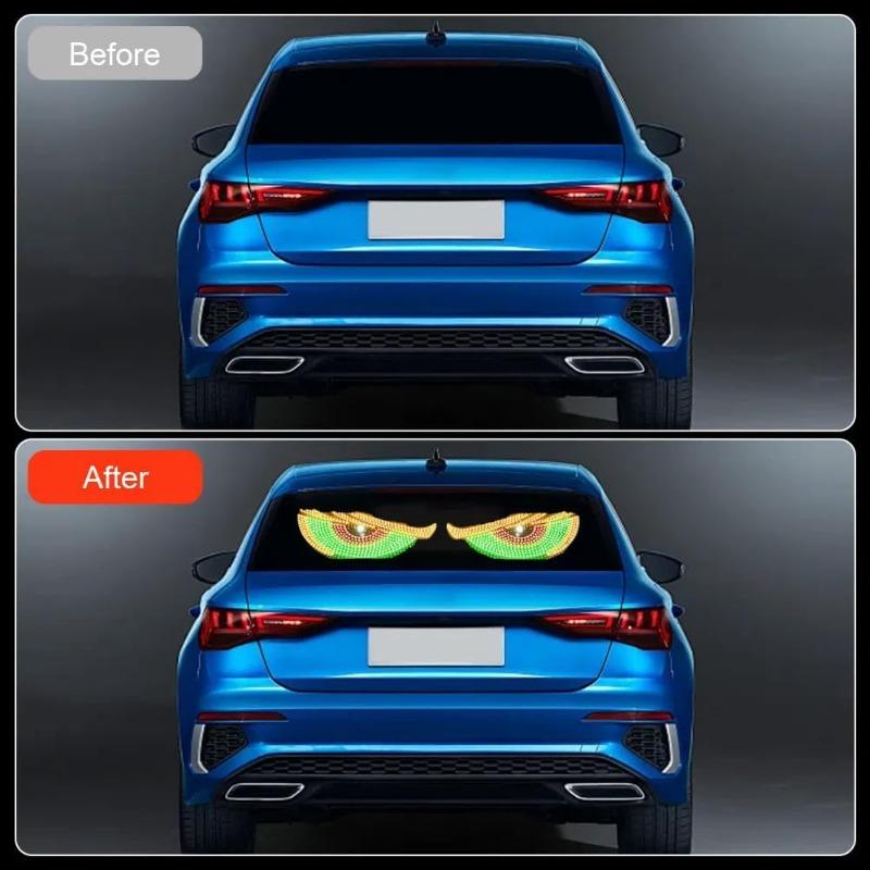 2PCS Devil Eyes Light for Cars Windshield LED Matrix Pixel Panel Display Evil Eyes LED Screen Animated Dynamic for SUV Truck