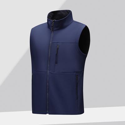 Soft Shell Thick Vest Men's Autumn and Winter Work Clothes Plush Jacket Waterproof Sleeveless Windproof Running Sports Vest