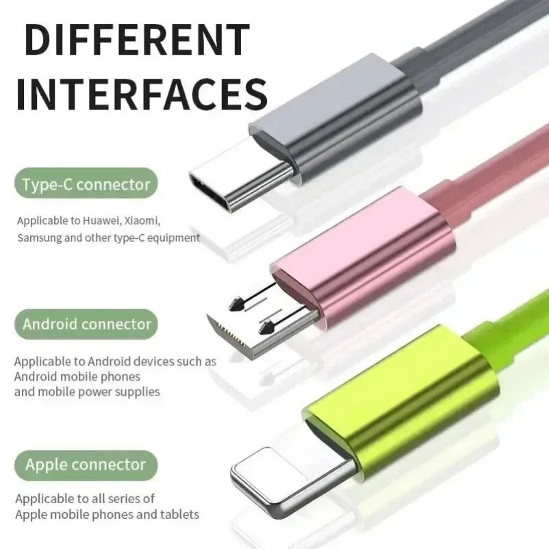 Retractable USB Data Cable for iPhone Android Type C Fast Charging Charger Samsung Xiaomi Huawei Cable