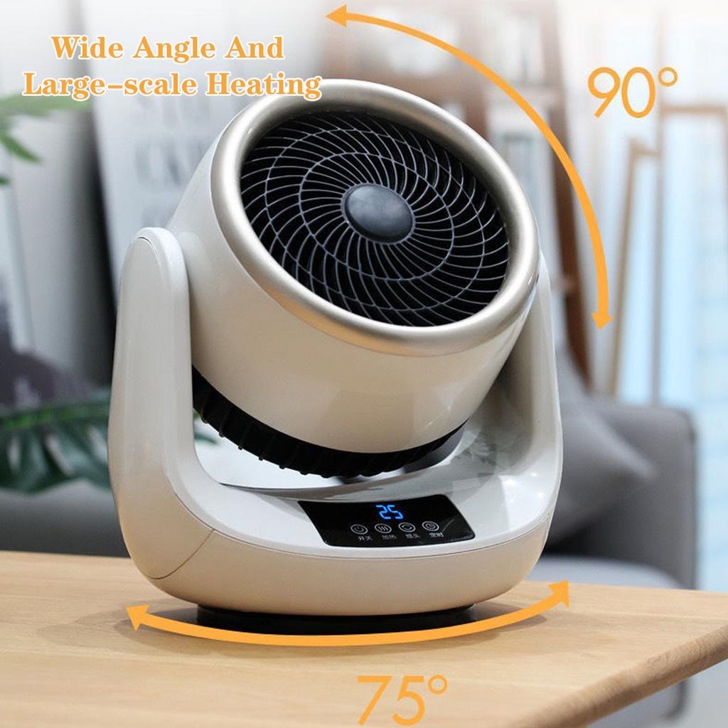 3 Gears 110-220V Portable Heating Fan Electric Heater Desktop Air Cold Warm Heater Fan Mini Winter Remote Control Wide for Home