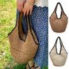 Fashion Straw Bag Large Capacity Grass Woven Bag Sweet Bucket Bag  Summer