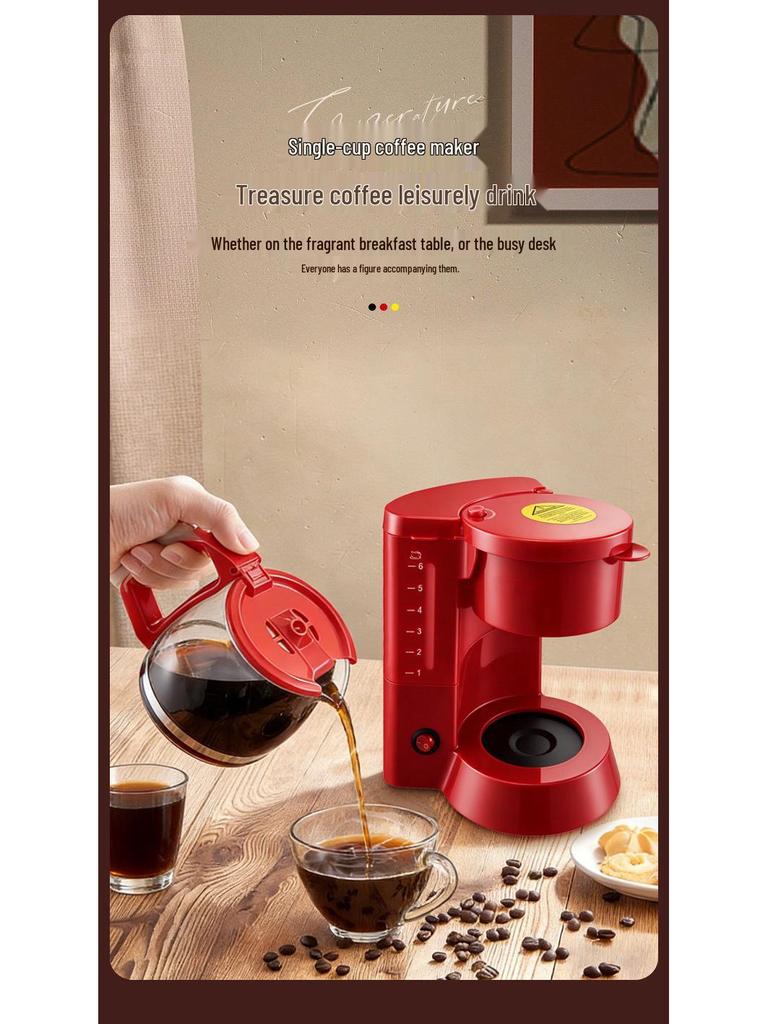 Electric Drip Coffee Maker: Compact, Automatic, Keep-Warm Portable Espresso Machine for Home Use