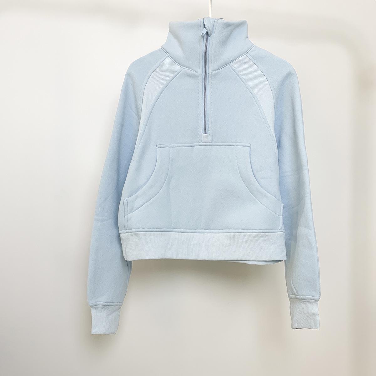 

Женский свитер Lulu с полуворотом: Повседневный бархатный пуловер на осень/зиму с полумолнией. 2