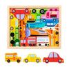 Wooden Puzzle Puzzle Wisdom Board Mold Puzzle Fingertip Play Shape Recognition Spatial Recognition Color Sense Wooden Toy Birthday Sea Forest Car
