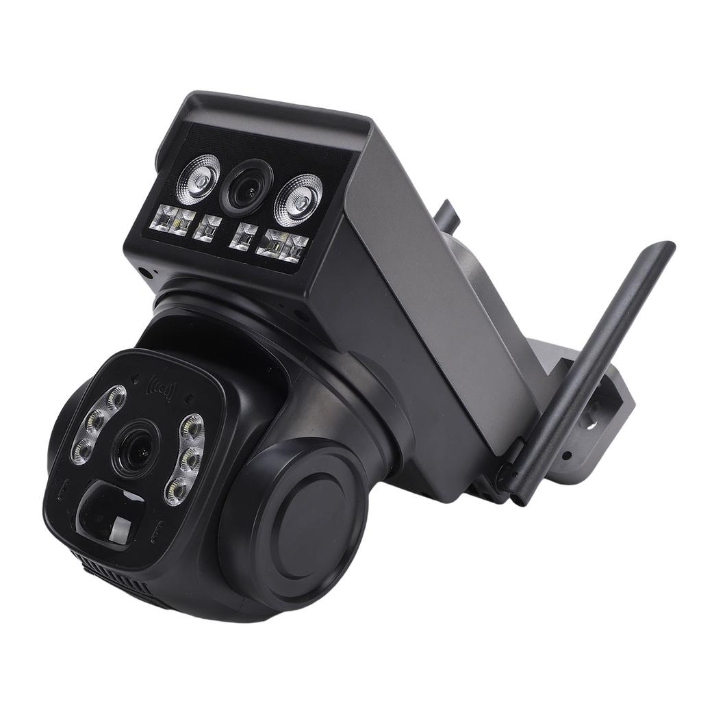 Solar Outdoor Camera Water Proof Motion Detection Low Power Consumption Double Lens 360 Degrees  View 4G Wireless