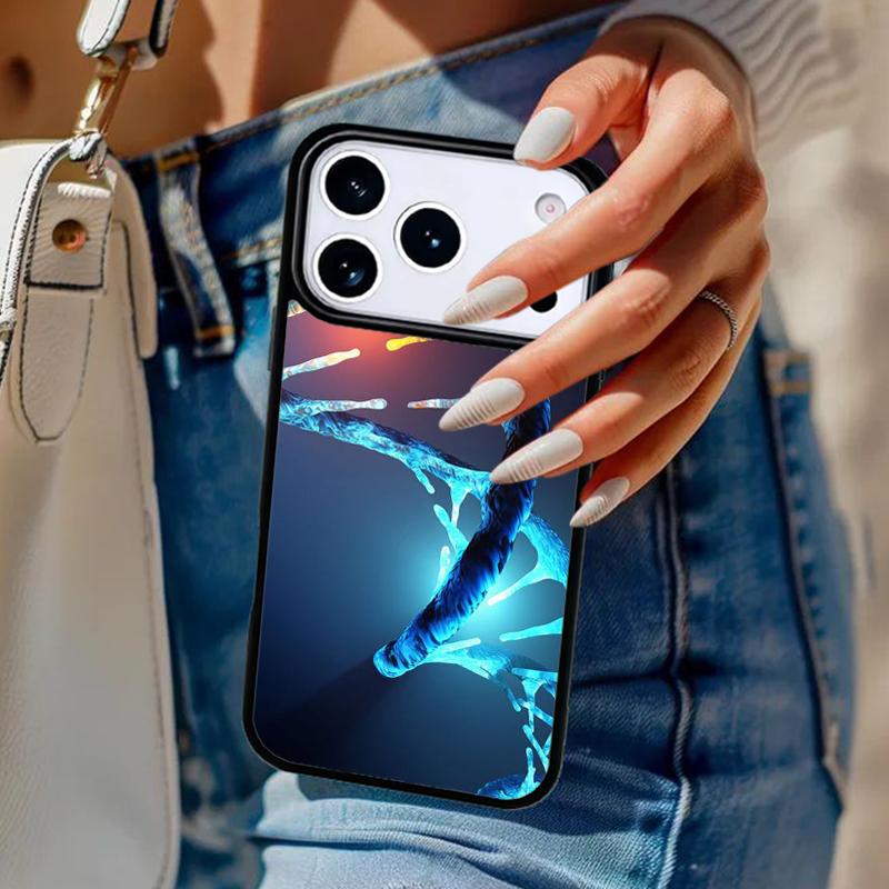 Retro DNA Science Illustration soft Phone Case For iPhone 17 Air 14 15 13 12 Max Cover For Apple 16e 11 Pro Max Plus Coque