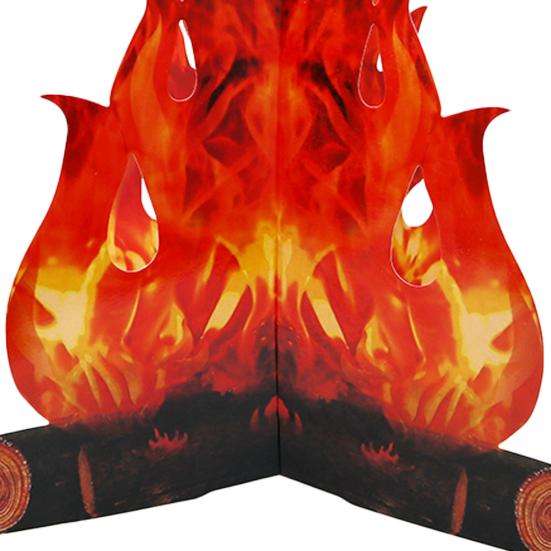 Fake Flame 3D Realistic Art Paper Red Vivid Artificial Safe Campfire for Festival