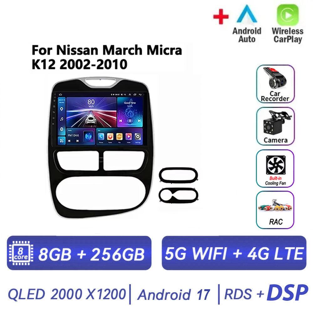 Autoradio Android 17 pour Renault Clio 3 4 2012-2016, Carplay, Navigation GPS, 2DIN, WiFi, Lecteur Bluetooth, Unité principale