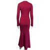 Sexy Slim Crew Neck Dress Women Autumn Elegant Solid Long Sleeve Package Hip Dresses