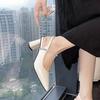 2025 Summer Fashion Pointed Back with Thick Fairy Rhinestone Mary Jane Women's Shoes New Bag Head High Heel Sandals Women