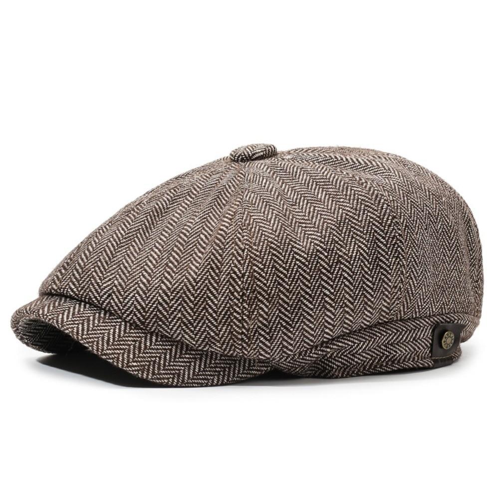 Autumn Winter Casual Men Newsboy Hat Classic Tweed Material Beret Hats Flat Design Retro Style Street Caps Unisex