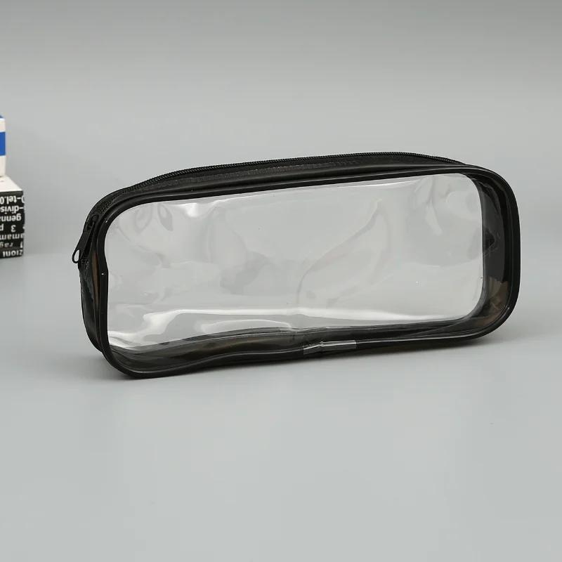 

Solid Color Transparent Waterproof Pencil Case – Large Capacity Makeup & School Supply Organizer for Girls and Office Use