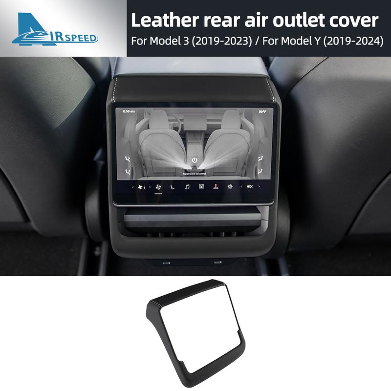 For Tesla Model Y Juniper Launch 2025-Up Model 3 Highland 2024 Leather Rear Screen Frame Protective ABS Cover Car Accessories