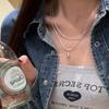 Silver Simple Design Drop Pendant Necklace for Women Double Collar Chain Fashion Fine Jewelry Gifts Long Layered Necklace