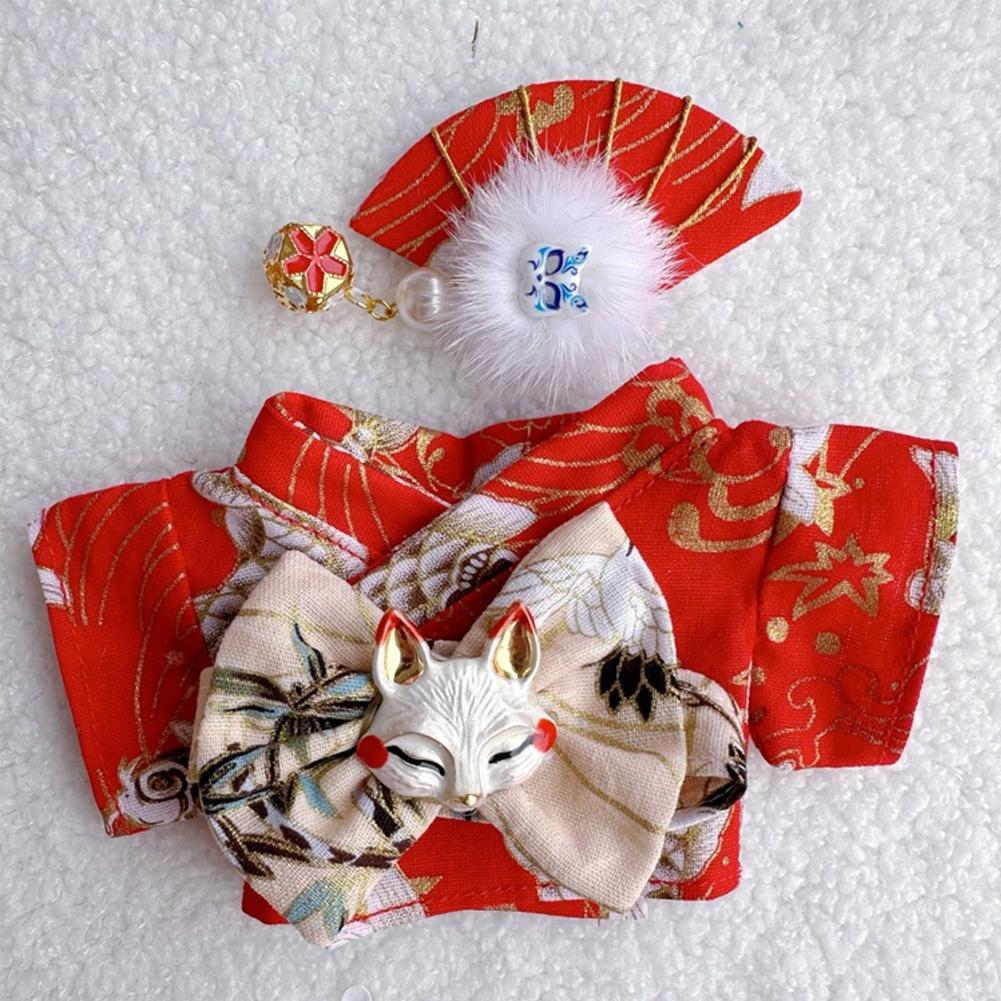 Miniature Kimono Skirt Set for 17cm Labubu Dolls Cute DIY Doll Clothes Fashion Accessories Lovely Outfit Gifts for Girls Friends