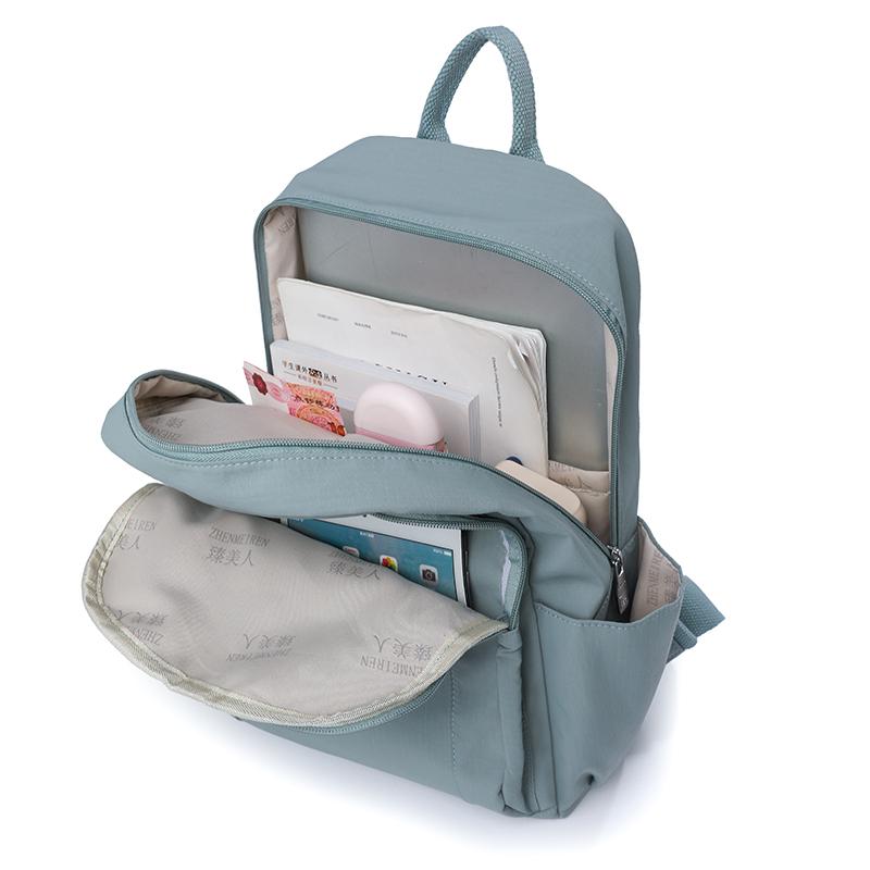 Nylonový dámský batoh Jednobarevný batoh Studentská školní taška