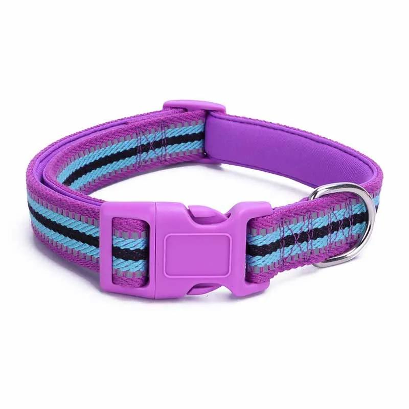 

Классический светоотражающий ошейник для собак, разноцветный полосатый ошейник для собак, мягкие регулируемые ошейники для собак средних и больших размеров, идеальный подарок для домашних животных M neck 30-50cm