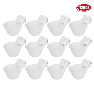 12 Pcs Bird Automatic Drinking Hanging Cups for Quail Pigeon Cage Birds Feeding Equipments