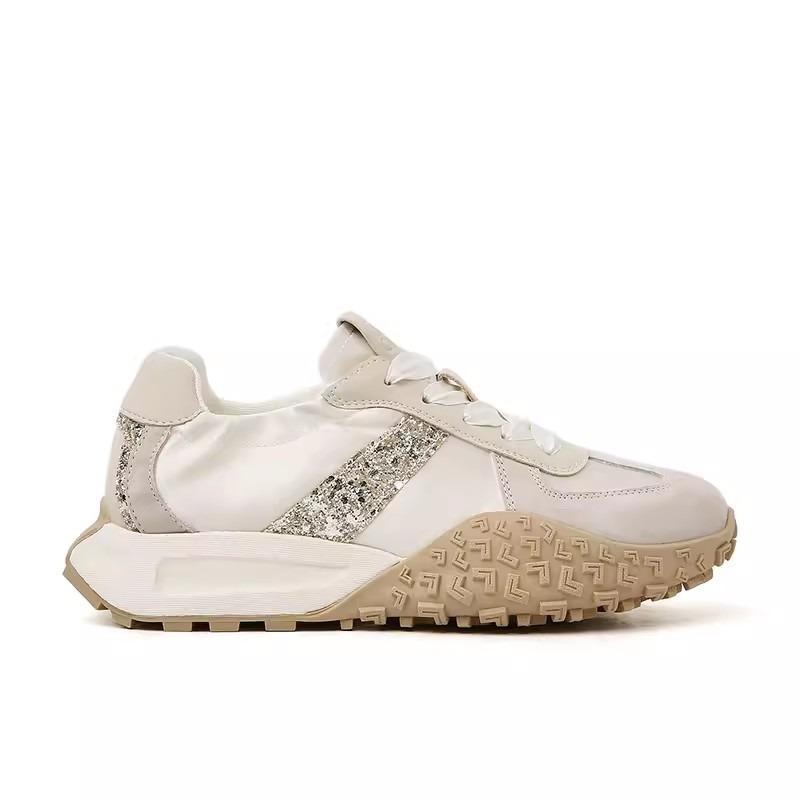 Cowhide~ Genuine leather shoes retro ribbon heightening platform shoes casual sports women