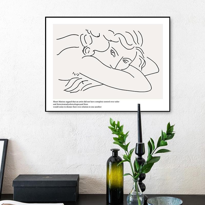 Abstract Line Bird Woman Face Canvas Paintings Picasso Matisse Minimalist Wall Art Poster Modern Print Pictures for Home Decor