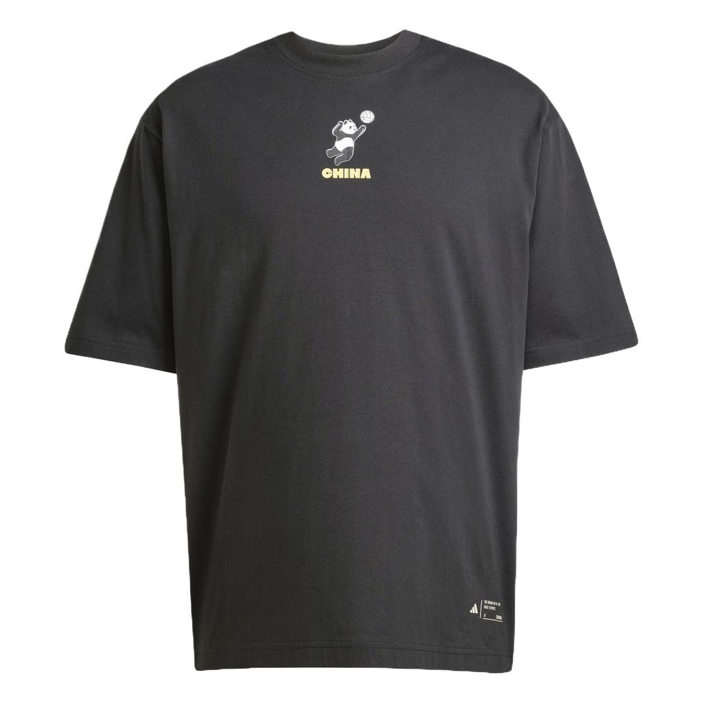 adidas T Shirts Unisex Black Crew Neck Moderate Straight Fit JZ3287
