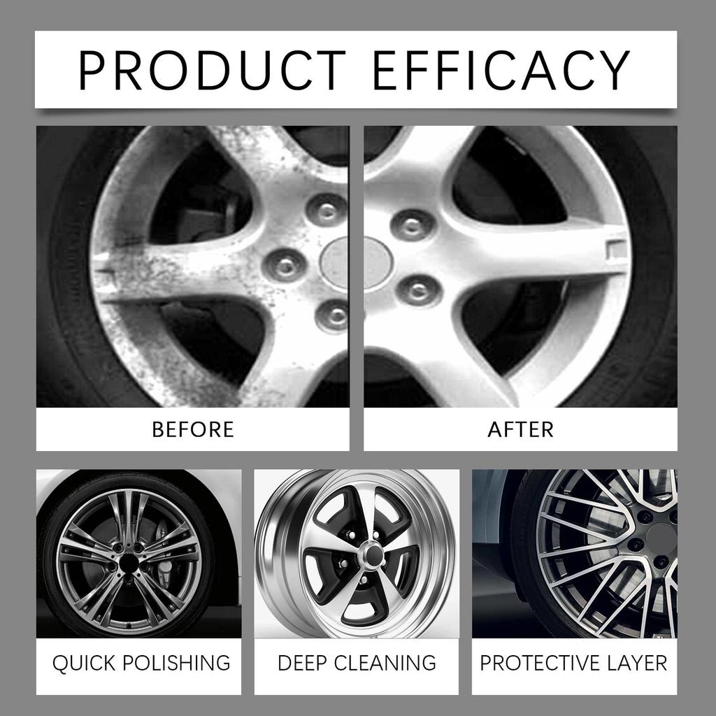 Homonth Automobile Wheel Polishing Paste Polishing Brightening Anti-Fouling Cleaning Maintenance Rapid Brightening Restoration of Luster100g