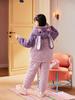Girls' Kuromi Quilted Fleece Pajamas - Thick, Cute Autumn/Winter Home Wear (2025)