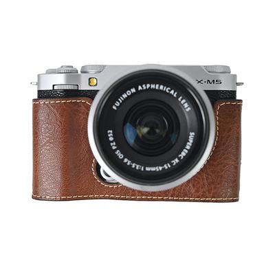XM5 Kameratasche PU-Leder Halbkörpergehäuse für Fujifilm XM5 Fuji X-M5 Abdeckung mit Bodenöffnung