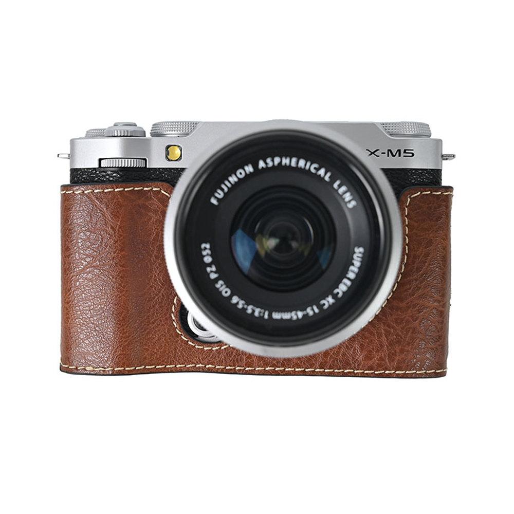 

Сумка для камеры XM5, чехол из ПУ кожи на половину корпуса для Fujifilm XM5 Fuji X-M5, крышка с нижним открытием