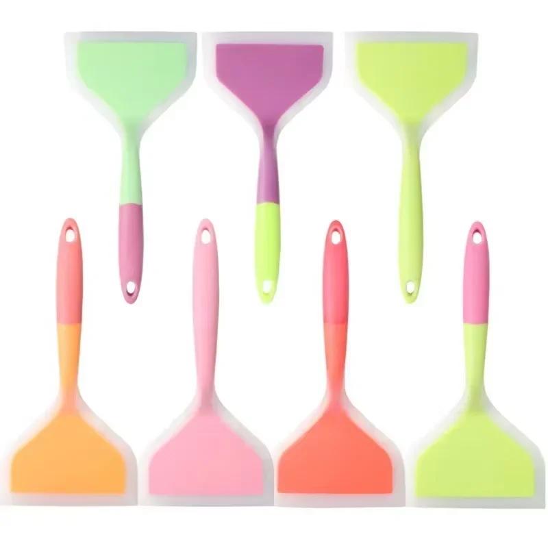 1PC Random Color Silicone Spatula Kitchen Tool, Cooking Scraper for Meat, Egg, Pizza, and More, Multi-Use Kitchen Utensils