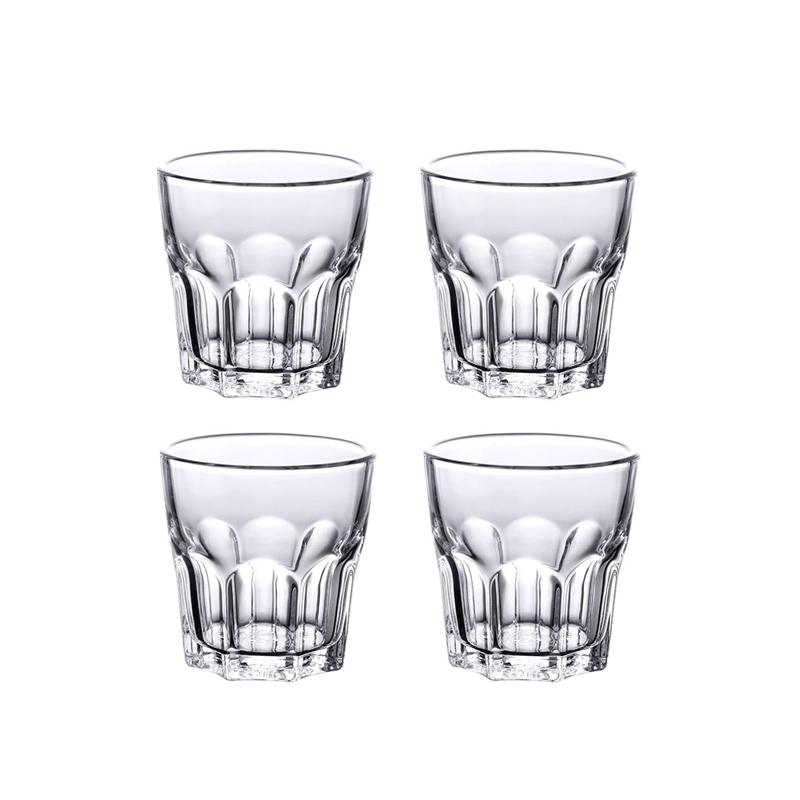 

170ml 4pcs Set Heat Resistant Tea Cup Brandy Vodka Glasses Classic Octagonal Glass Cup Party Specific Beer Glass Liquor Goblet 170ml