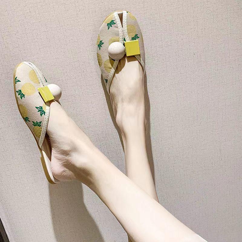 Fashion Woman Slippers Flat Fruit Shoes for Women Outside Round Toe Slides On Promotion New Collection H Sandal Slip-resistant Sandals