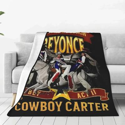 A Cowboy Carter Beyonce Fleece Blanket Creative Throw Blanket for Sofa Bedding Lounge 125*100cm Bedspreads