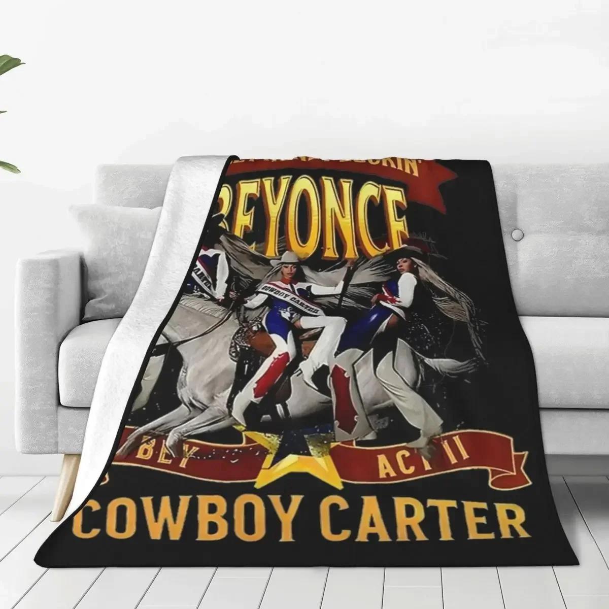 A Cowboy Carter Beyonce Fleece Blanket Creative Throw Blanket for Sofa Bedding Lounge 125*100cm Bedspreads 75X95CM