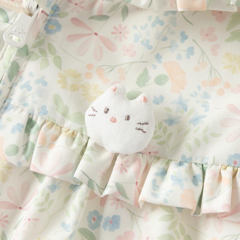 DAVE&BELLA Girls' Floral Hooded Spring Jacket