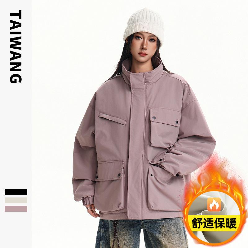 

Women s new large size work windproof lightweight fluffy warm loose high-quality fabric casual sports cotton jacket jacket XXL