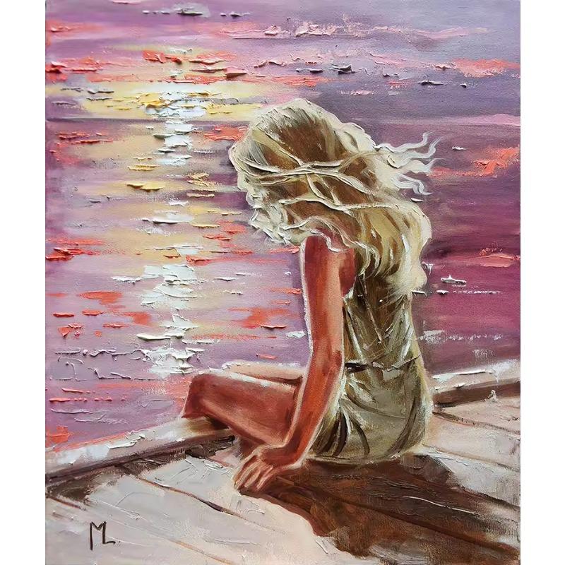 Figurenmalerei Sexy Frauen Strand Leinwand Ölgemälde Druck auf Leinwand Abstrakt Boho Porträt Poster Wandkunst Bilder Dekor