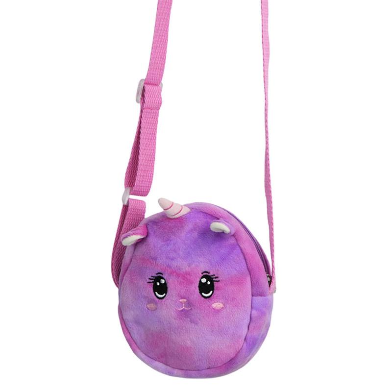 Cartoon Crossbody Bag Children Shoulder Bag Vacation Ladies Shopping Bag Crossbody Purse Soft Zipper Closure Doll Toy Handbag