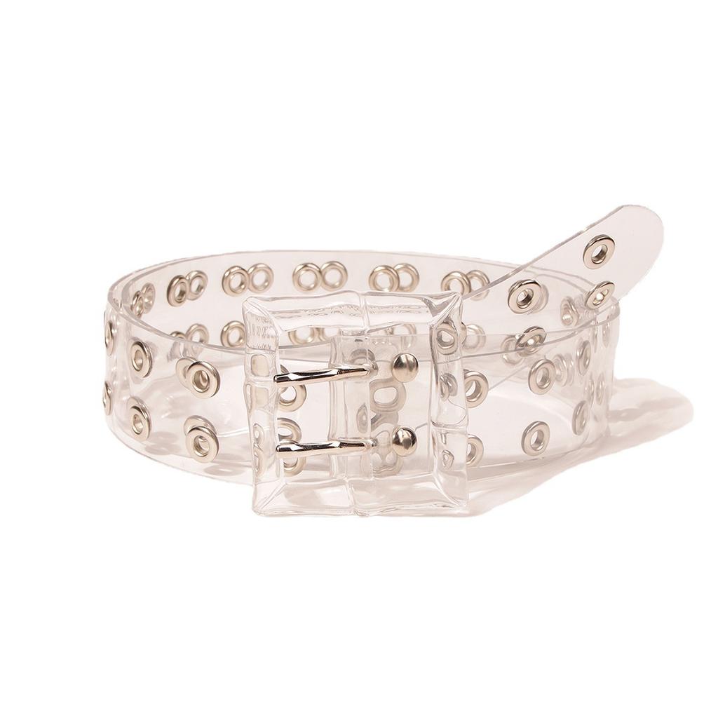 New Resin Acrylic Pin Buckle Transparent Belt Personality Pvc Women