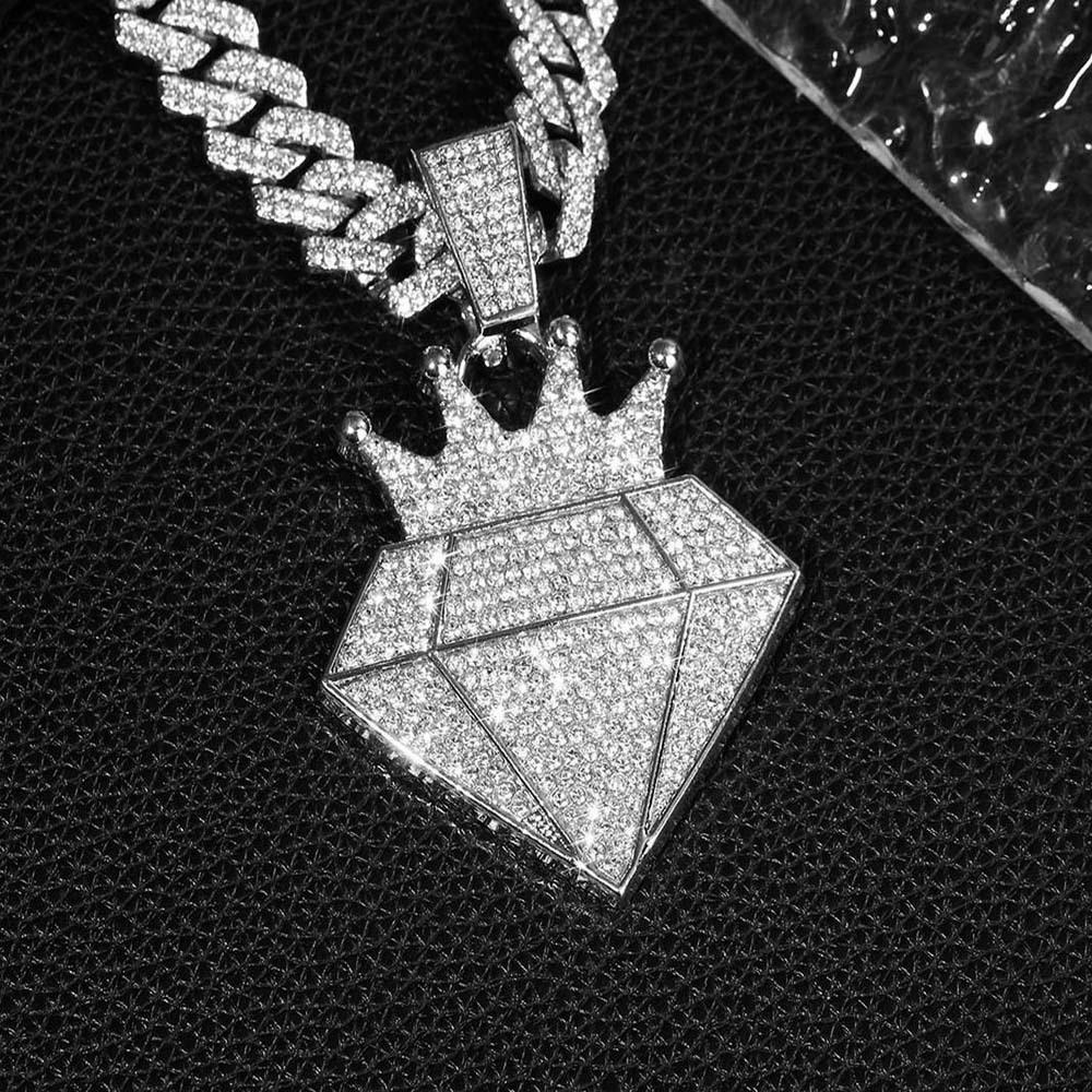 European-American Exaggerated Hip Hop Rhinestone Pendant Jewelry for Men & Women