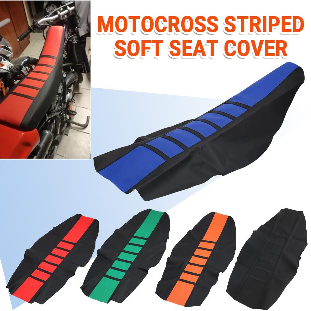 For KTM For HUSQVARNA Motocross Striped Soft-Grip Gripper Soft Seat Cover Rubber For HONDA For YAMAHA For SUZUKI For KAWASAKI