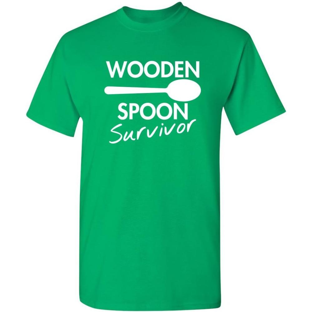 Wooden Spoon Survivor Adult Humor Mens Graphic Novelty Sarcastic Funny T Shirt Creative Design Tshirt Men Crewneck Short Sleeve