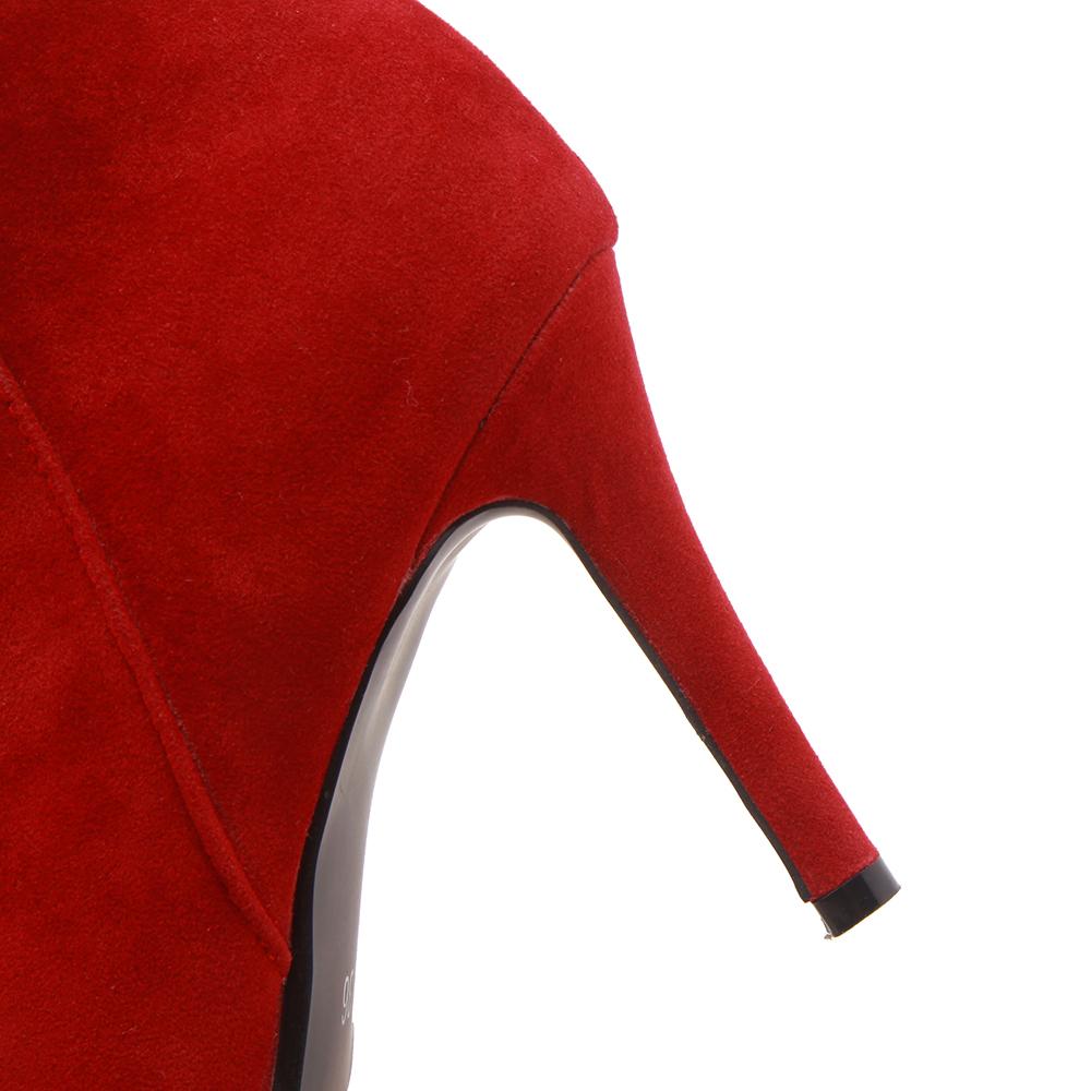 New Winter Grey Women Ankle Boots Pointed Toe High Stiletto Heel Lady Casual Shoes Large Plus Size 47