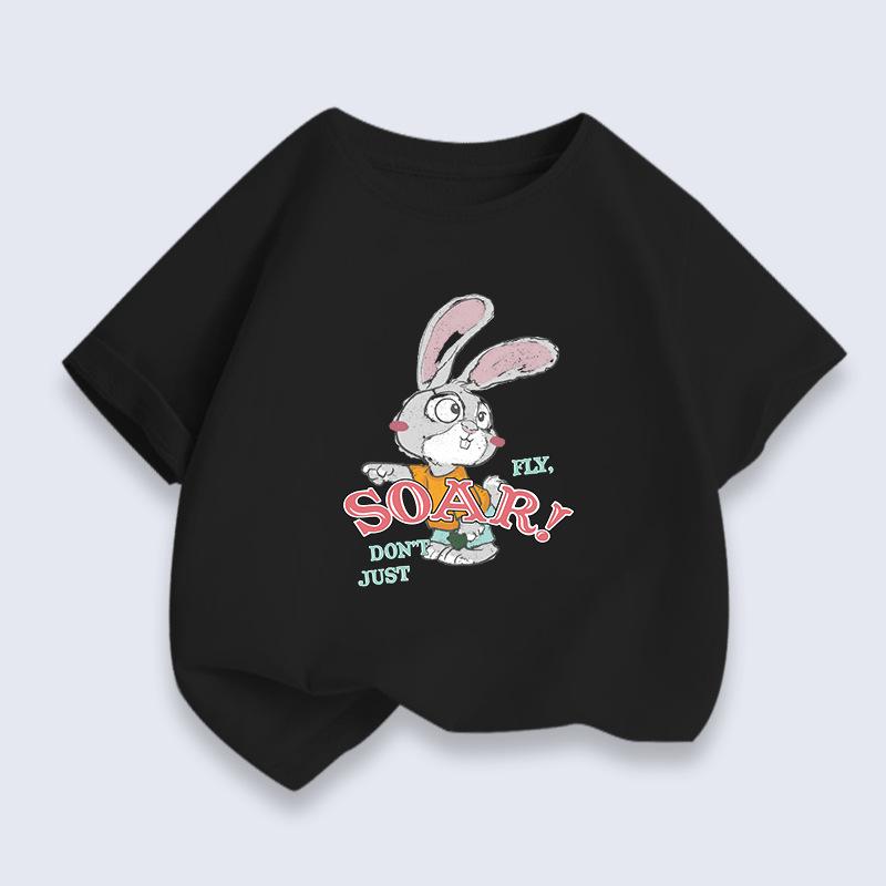 Summer Children's Printed T-shirt Boys' Trendy Girls' Tops Bottoming 100 Cotton