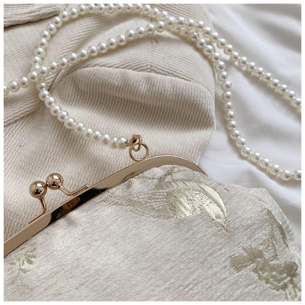 Pearl Chain Hanfu Embroidery Handbag Embroidered Cheongsam Bag Chinese Style Handbag Wedding