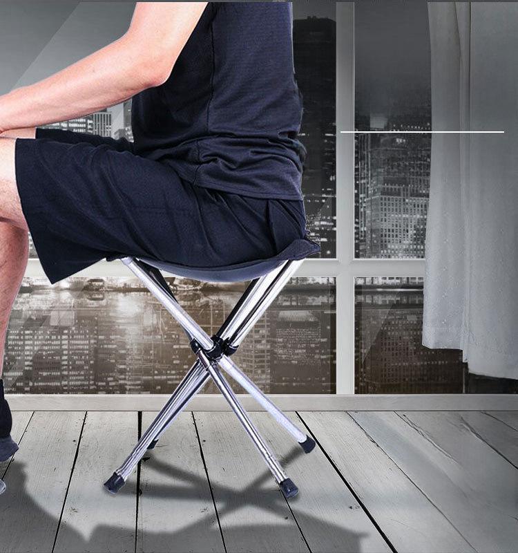 Portable Outdoor Telescopic Folding Camping Chair - Stainless Steel Fishing Stool