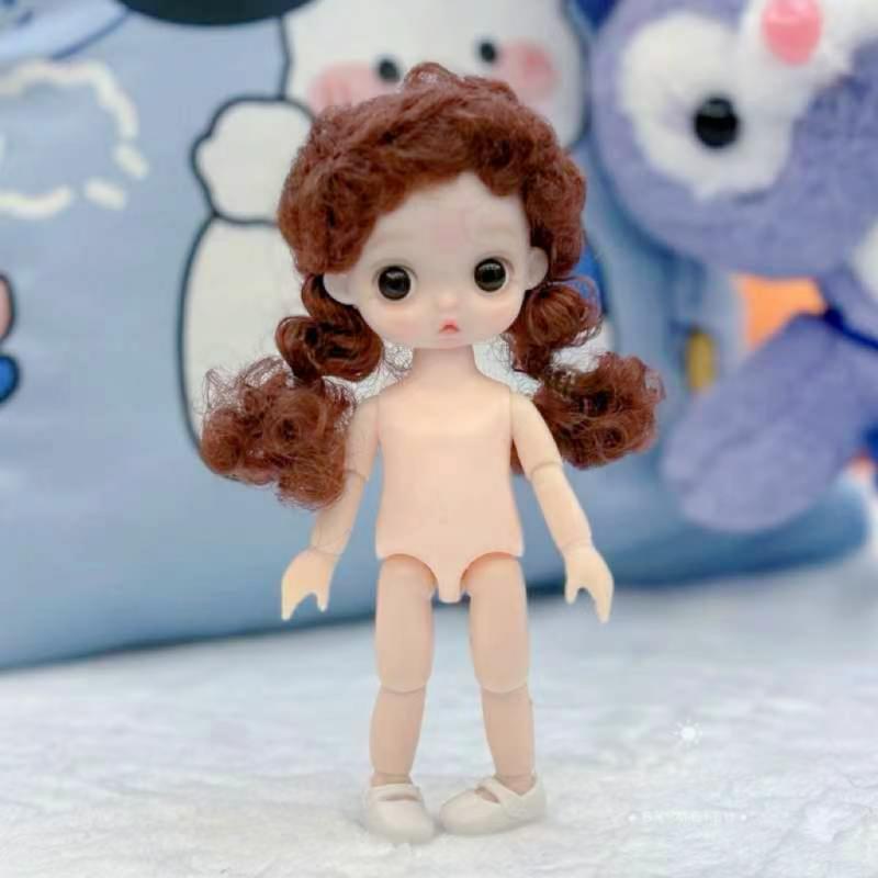 1 Set Cute 1/8 Doll 3D Real Eye 13 Joint Movable Cute 16-17Cm Doll With Different Expressions Girl Toy